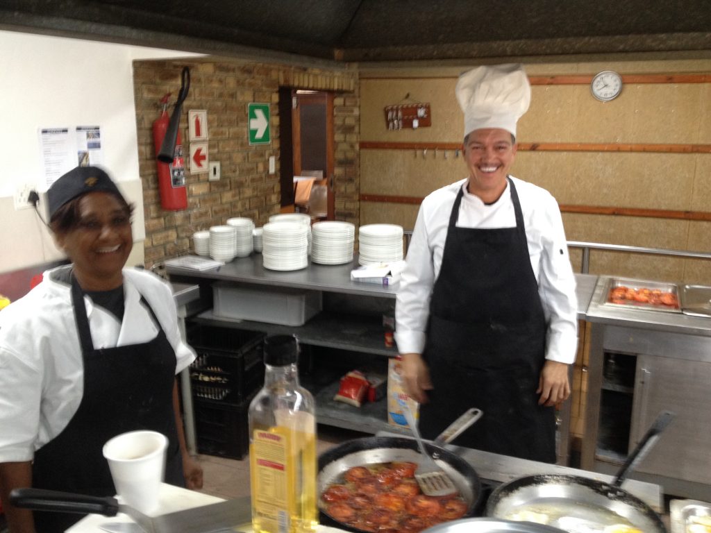 Chef Clyde Davids at a catering event